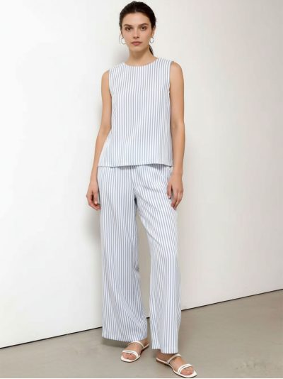 Conjunto de rayas: blusa y pantalón