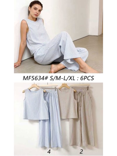 Conjunto de rayas: blusa y pantalón 2