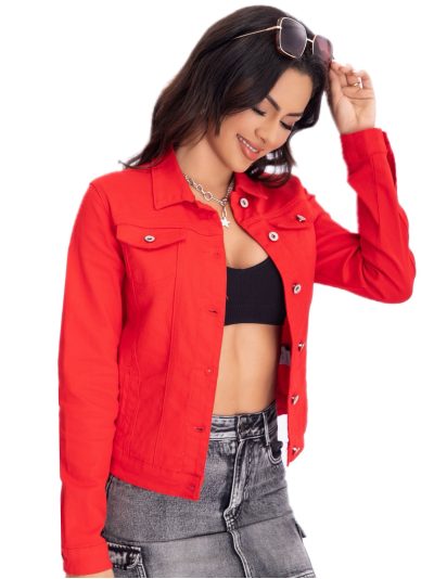 Cazadora denim básica talla grande