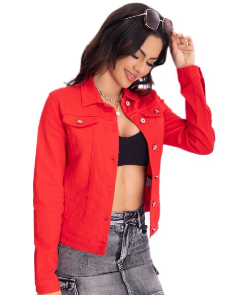 Cazadora denim básica talla grande