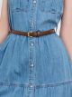 Vestido denim largo sin mangas con cinturón