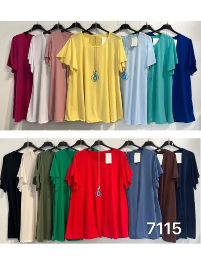 Blusa lycra manga volantes talla grande 2