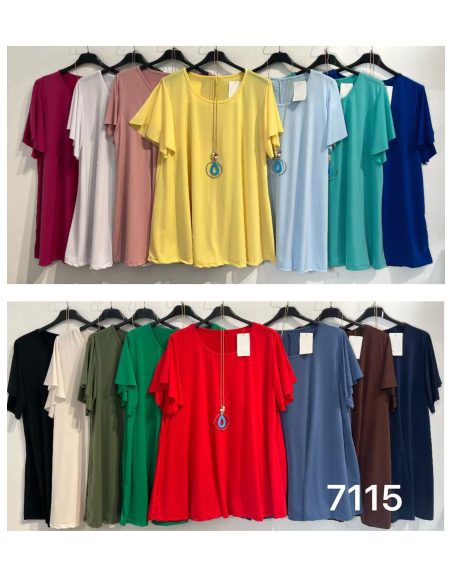 Blusa lycra manga volantes talla grande