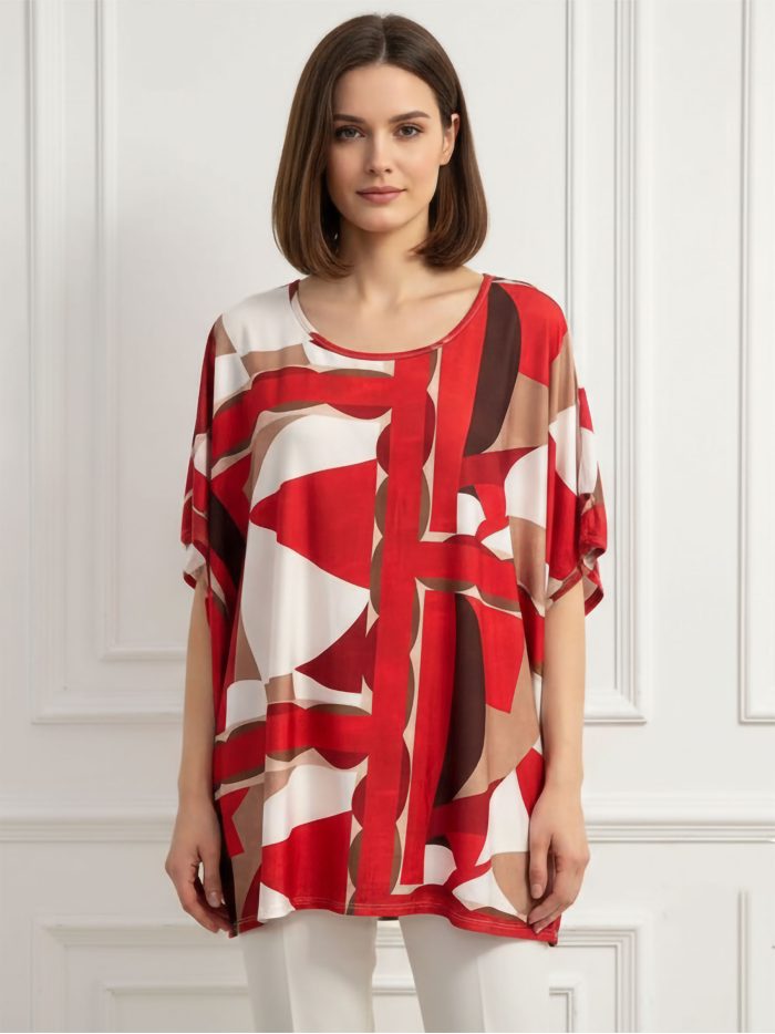 Blusa lycra estampada talla grande