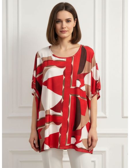 Blusa lycra estampada talla grande