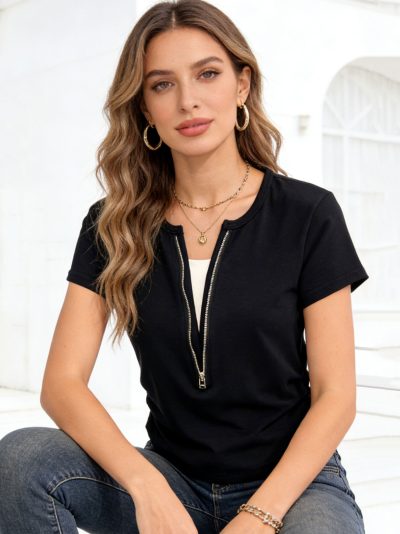 Camiseta cremallera frontal