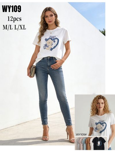 Camiseta estampado corazón y apliques 2