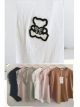 Camiseta mangas de encaje y parche osito