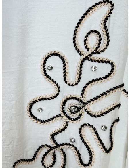 Vestido camisero bordados con pedrería