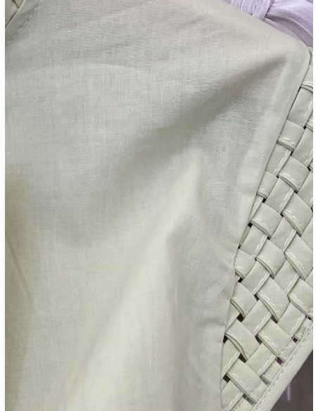 Blusa mangas trenzada cuello fruncido