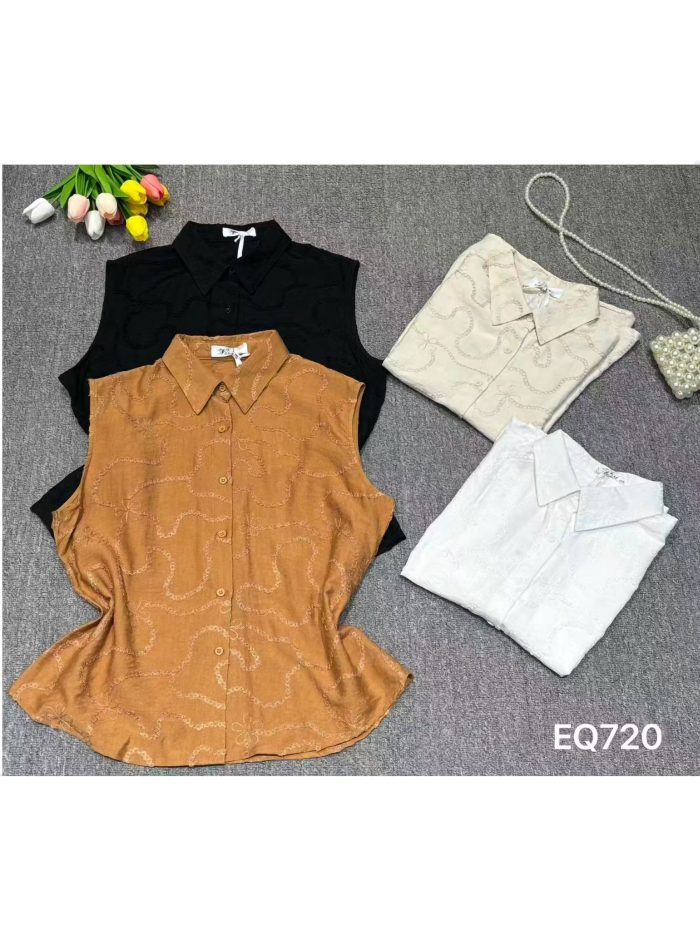 Camisa sin mangas bordado