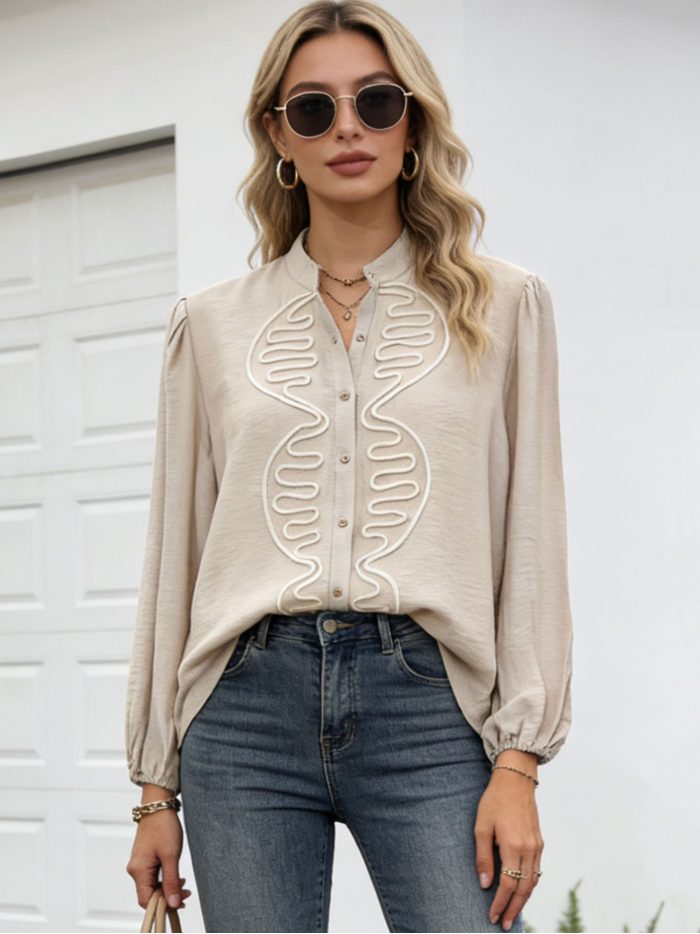 Camisa bordada ondulado