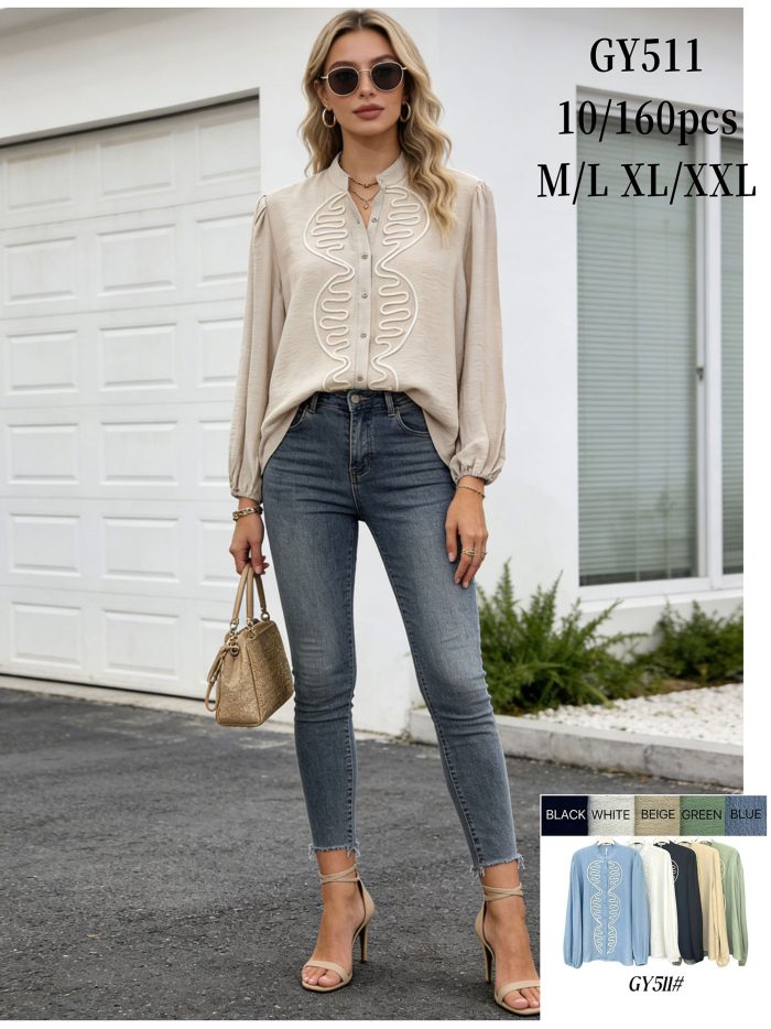 Camisa bordada ondulado