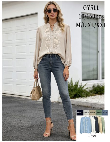 Camisa bordada ondulado