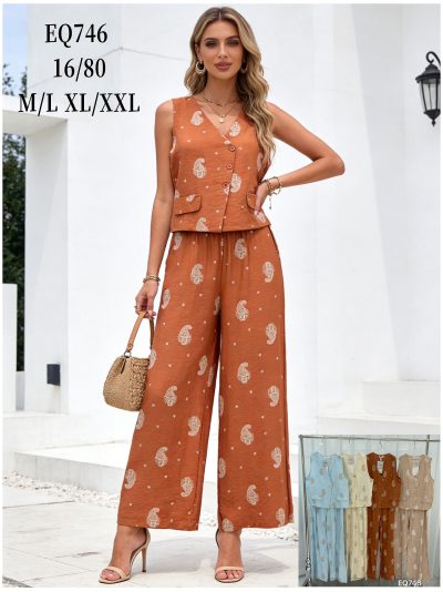 Conjunto estampado paisley: chaleco y pantalón 2