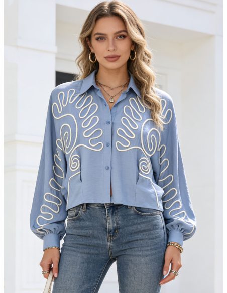 Camisa con bordado ondulado