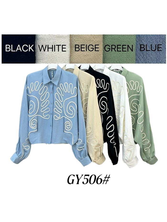 Camisa con bordado ondulado