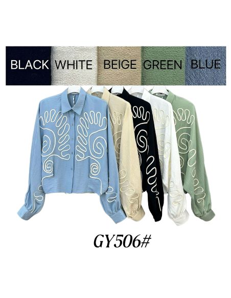 Camisa con bordado ondulado