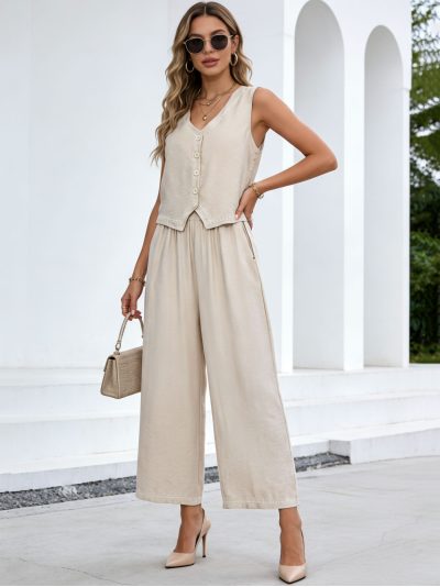 Conjunto ribetes bordados: chaleco y pantalón