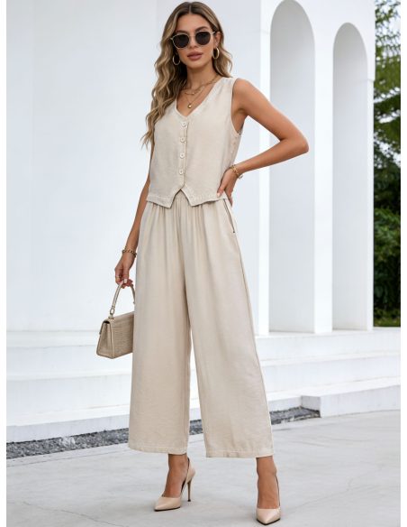 Set di rifiniture ricamate: gilet e pantaloni