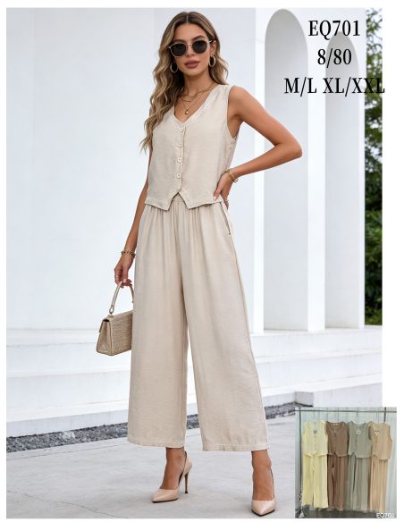 Set di rifiniture ricamate: gilet e pantaloni