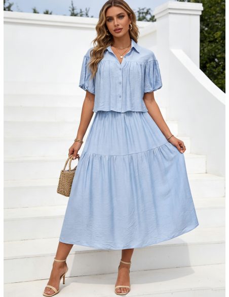 Conjunto camisa de manga corta y falda