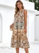 Vestido midi sin mangas estampado boho
