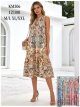 Vestido midi sin mangas estampado boho
