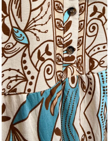 Vestido midi sin mangas estampado boho