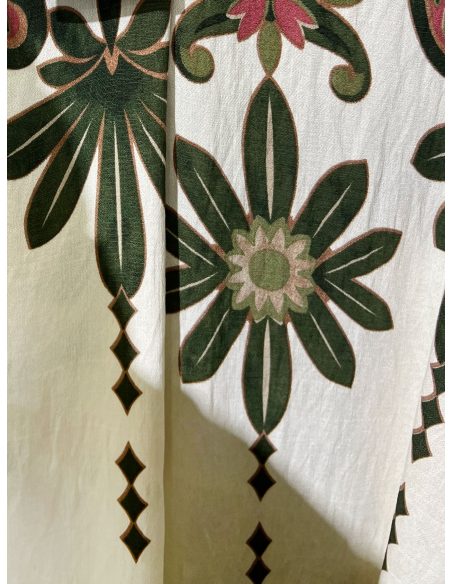 Vestido midi boho con cenefa estampada