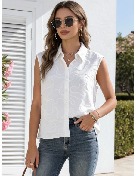 Camisa sin mangas bordado