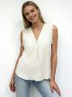 Blusa de lino sin mangas con flecos