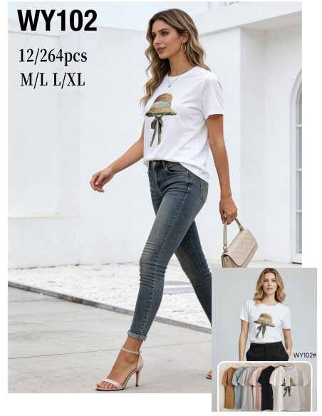 Camiseta con estampado de sombrero