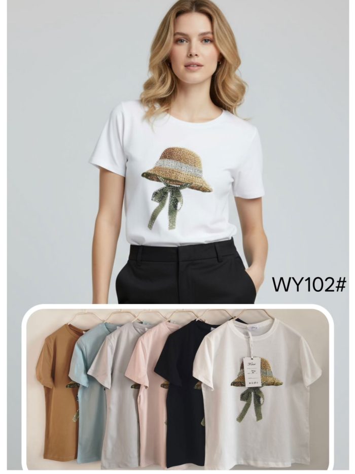 Camiseta con estampado de sombrero