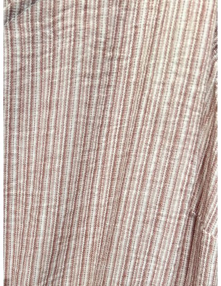 Abito lungo a righe con spalline arricciate