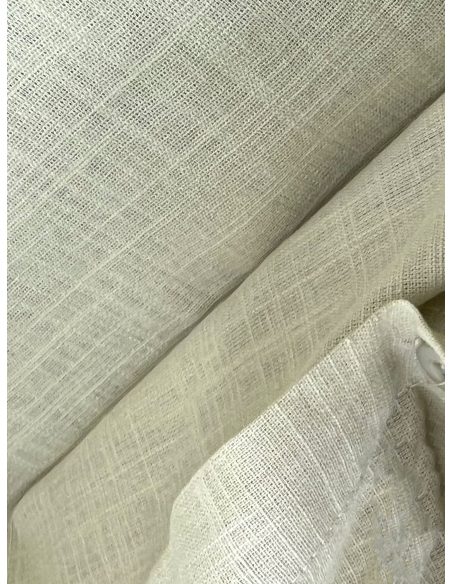 Bluse in Leinenoptik mit Rüschenärmeln und Schmuckbrosche