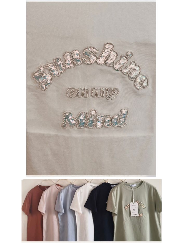 Pailletten-T-Shirt „Sunshine“