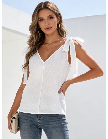 Top plumeti con lazos en hombros