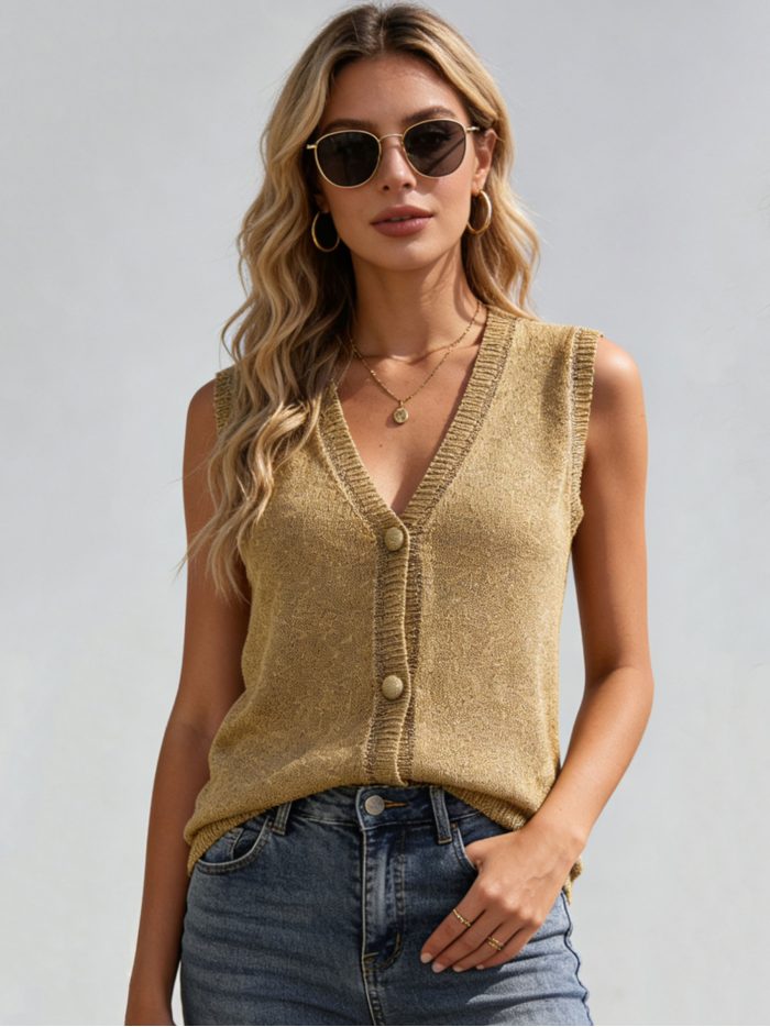Chaleco punto con botones