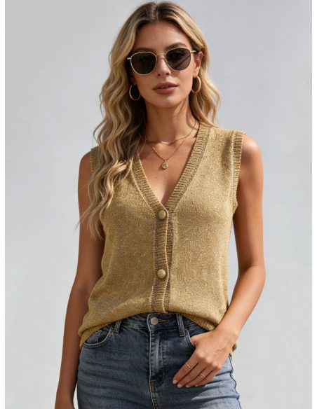 Chaleco punto con botones