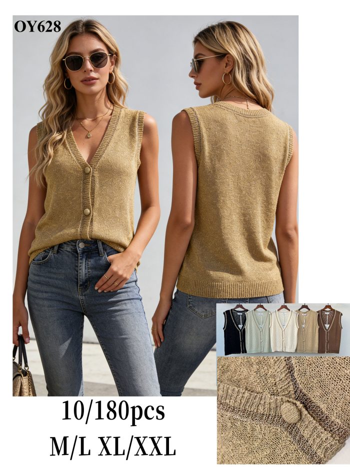 Chaleco punto con botones