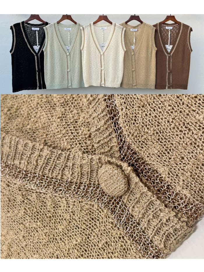 Chaleco punto con botones