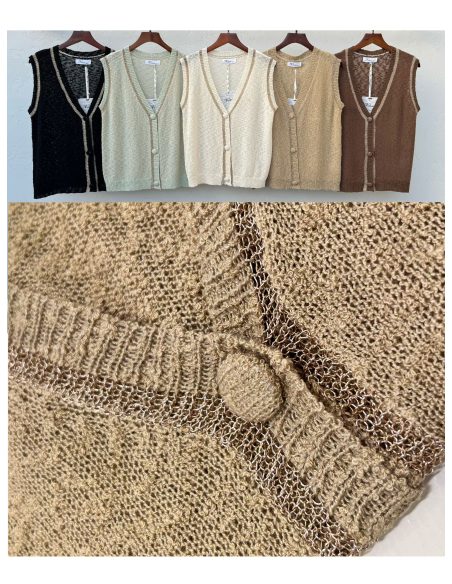 Chaleco punto con botones