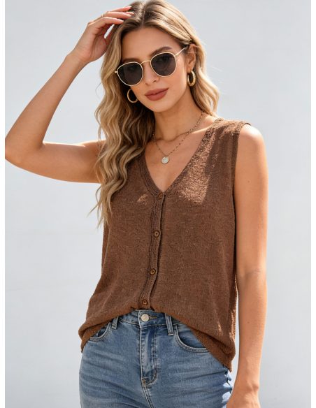 Chaleco punto con botones