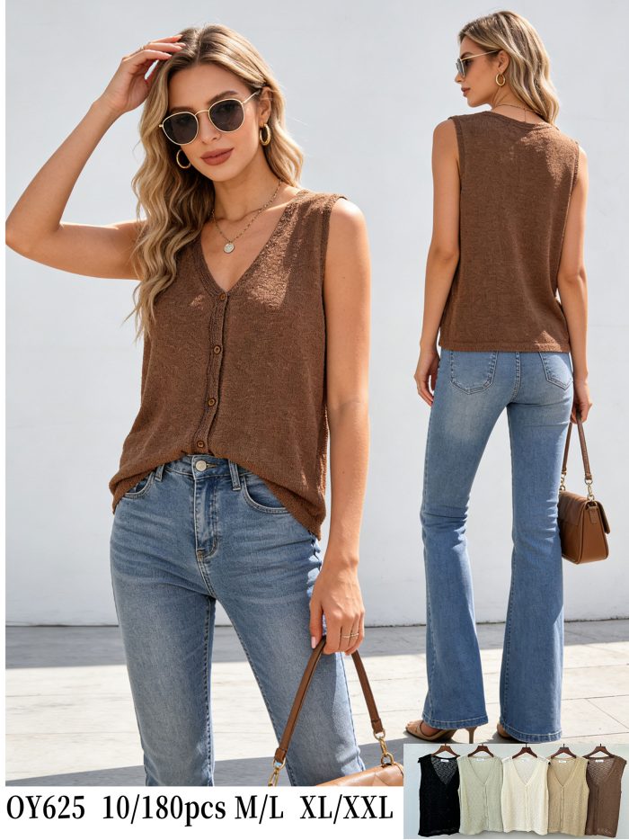 Chaleco punto con botones