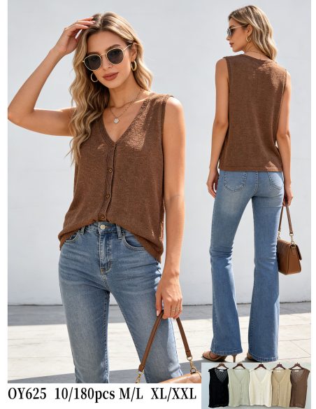 Chaleco punto con botones