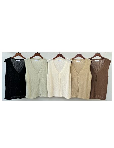 Chaleco punto con botones