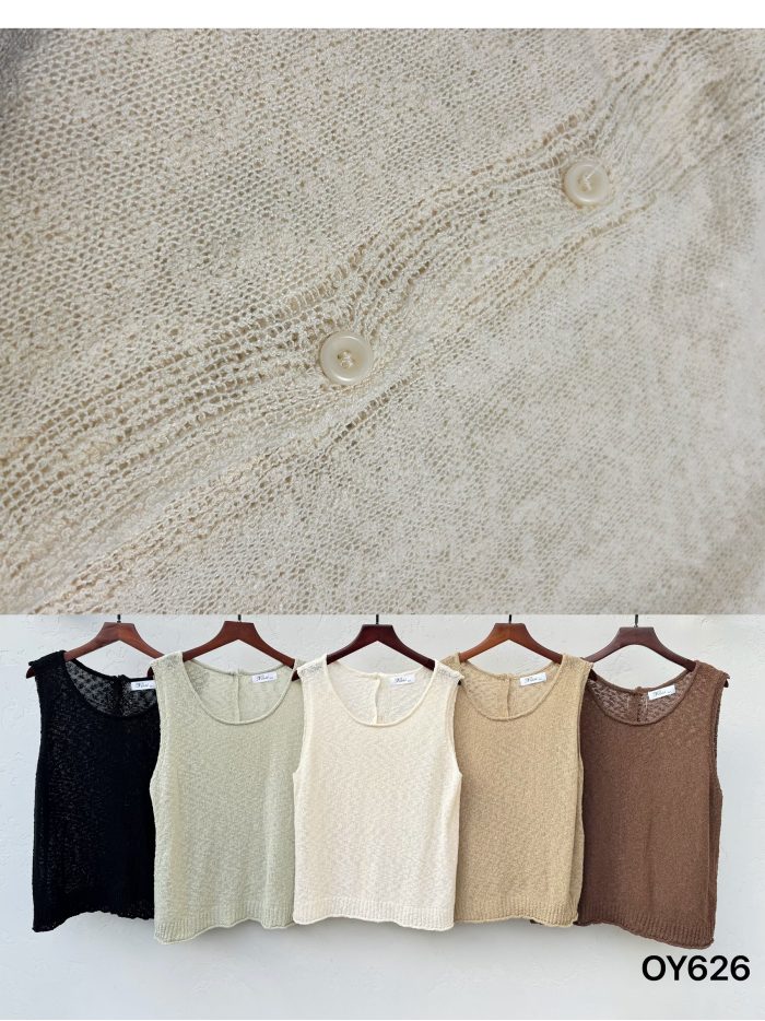 Haut en maille avec boutons au dos