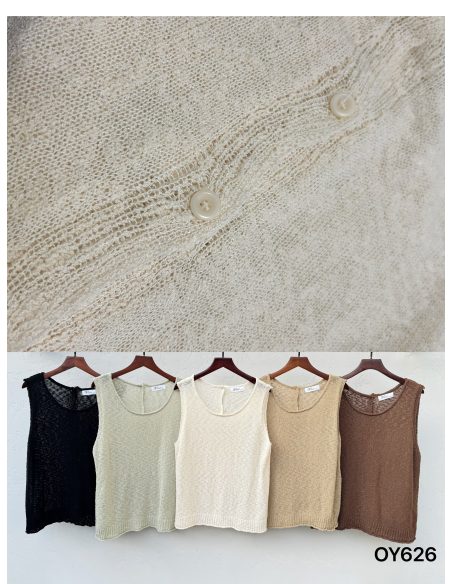 Haut en maille avec boutons au dos