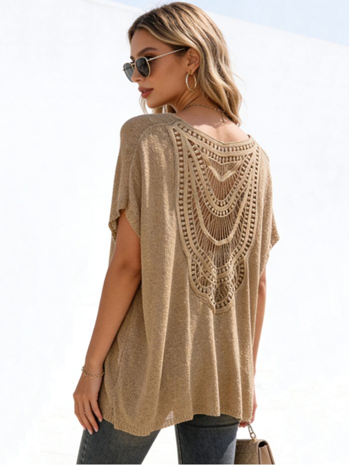 Jersey de punto con espalda de encaje